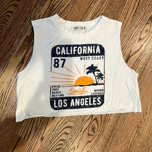 Sunday Stevens California LA Graphic cropped tank top